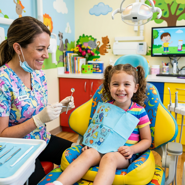 Pediatric dental patient smiling